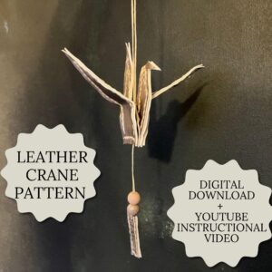 DIY Leather Crane Pattern Bird Key Ring Origami Crane PDF pattern for Leather Crane Hanging Leather Ornament Car Decoration Bird Bag Charm