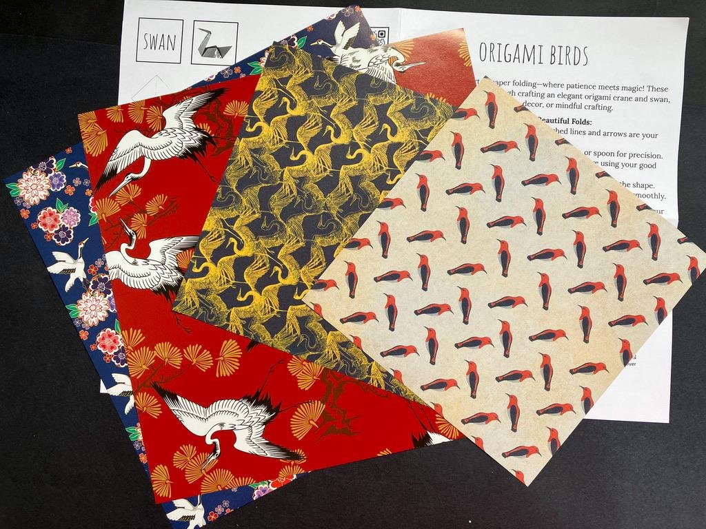 origami bird kit pattern origami Crane origami Swan beginner origami Guide Step-by-Step origami paper Folding Instructions Easy Origami Bird - Image 6