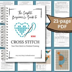 Complete Beginner's Guide to Cross Stitch, Bird Embroidery Pattern, PDF Download, Learn to Cross Stitch Tutorial, Cute cross stitch bird
