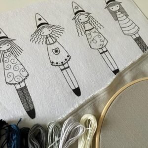 Seasonal Witches Embroidery PDF Bundle, 4 Magical Patterns + Beginner's Stitch Guide & Lavender Sachet Tutorial, + Embroidery Transfer Guide