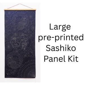 COSMO Celebratory Sashiko Cloth Seven Lucky Gods Pattern Japanese Embroidery Fabric Large sashiko panel 60x108cm Sashiko Thread Upgrade