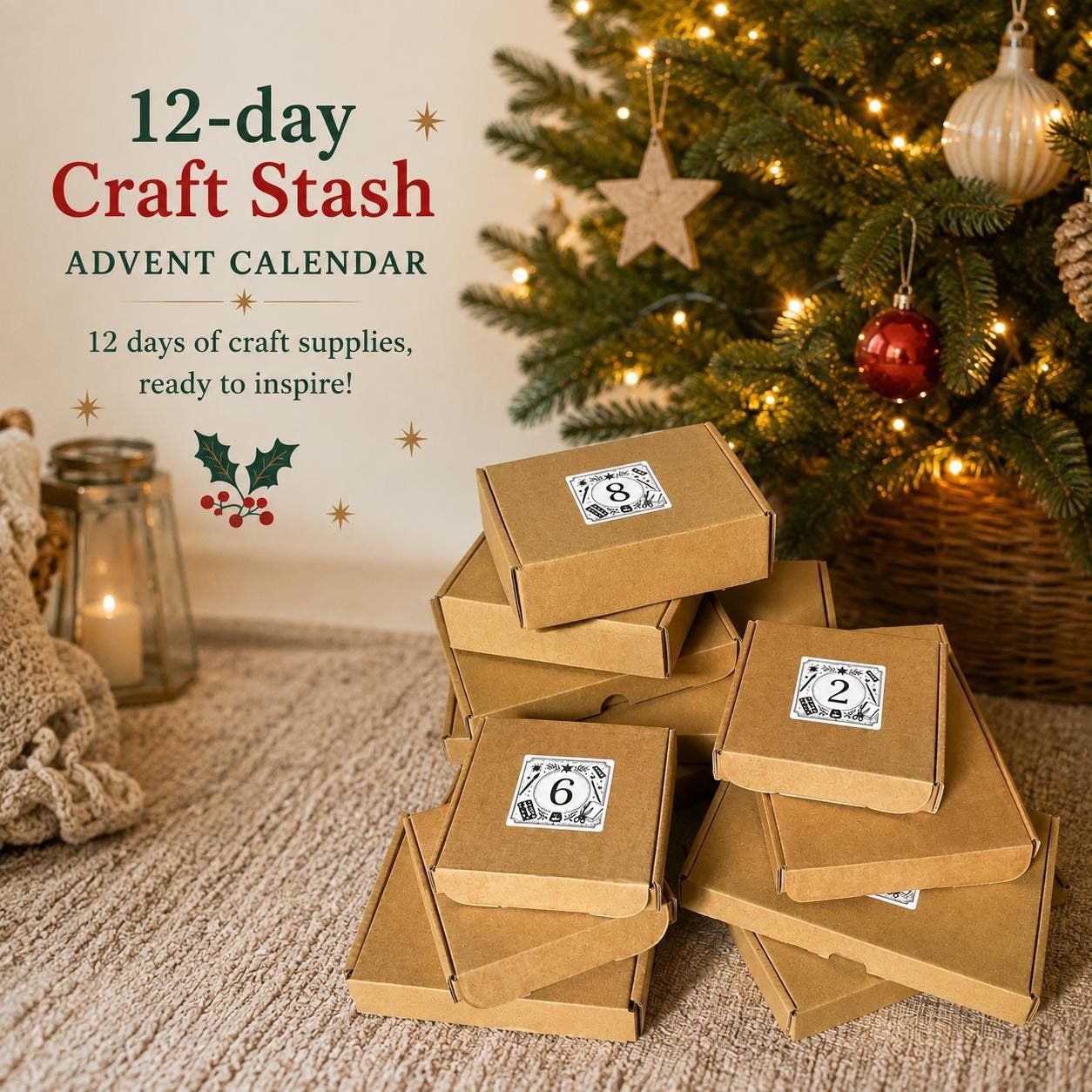 12-Day craft advent calendar Craft stash 12 DIY craft kits Christmas countdown for adults Creative gift Arts & crafts advent holiday present - Image 6