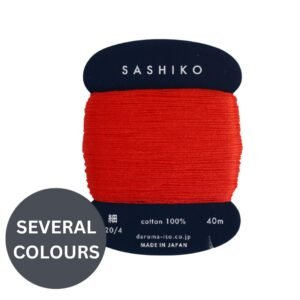DARUMA sashiko thread 40m Japanese sashiko embroidery thread 100% Cotton thin thread Visible mending and hand stitching Solid colour