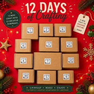 12-Day craft advent calendar Craft stash 12 DIY craft kits Christmas countdown for adults Creative gift Arts & crafts advent holiday present