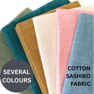Japanese sashiko fabric 50x55cm 100% Cotton cloth Coloured sashiko embroidery fabric Boro visible mending hand stitching Japanese fabric