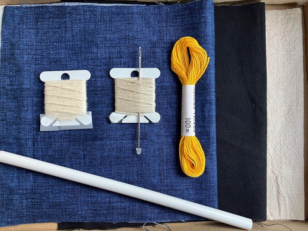 Sashiko kit for beginners Japanese embroidery Visible mending kit Olympus sashiko thread Fabric templates Needle Slow stitching craft gift - Image 10